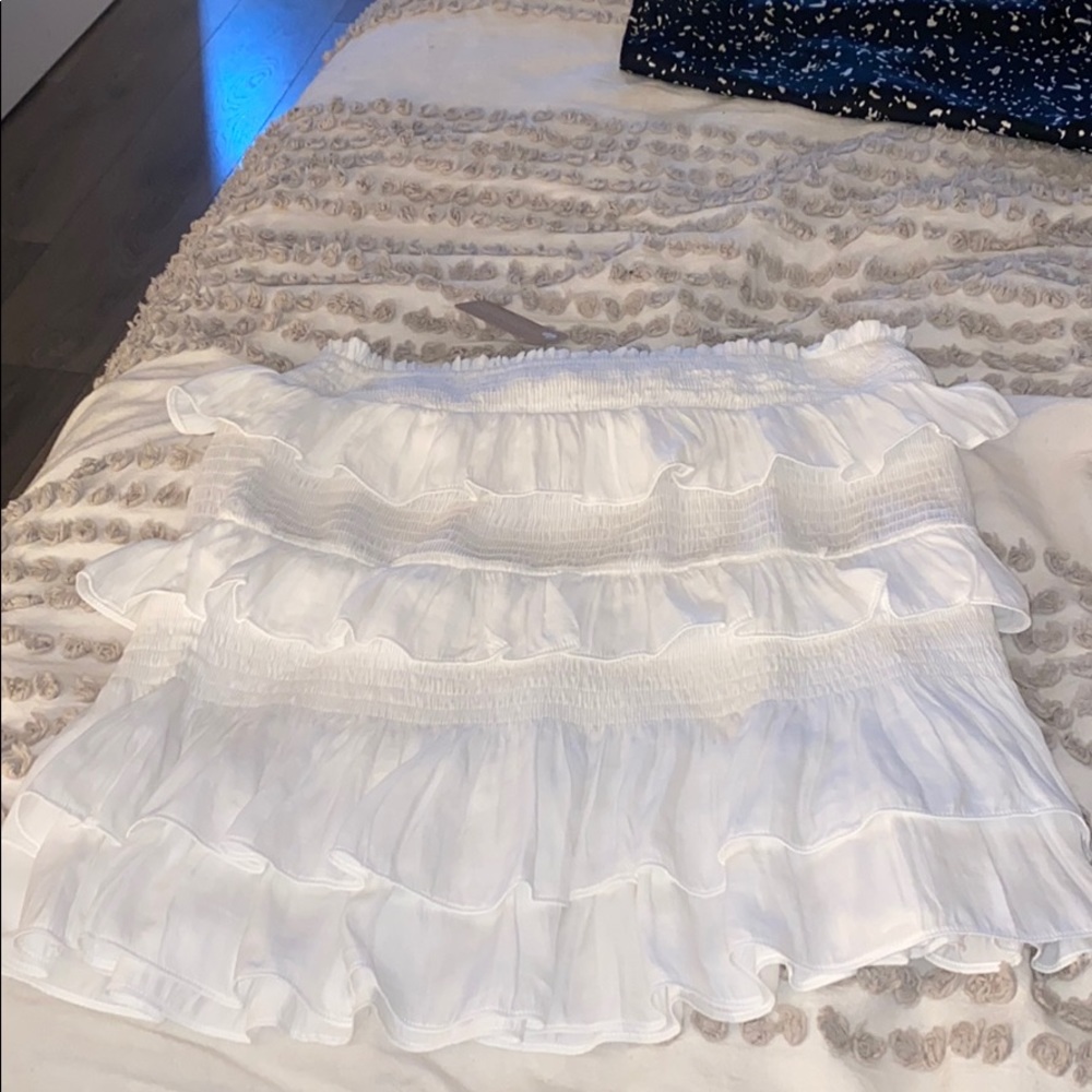 Brand new white ruffle skirt